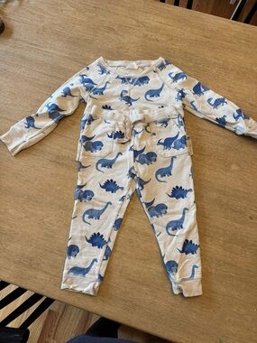 Angel Dear Blue Dinosaur Print Toddler Sweatshirt & Jogger Set